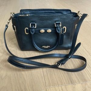 Coach black leather crossbody bag